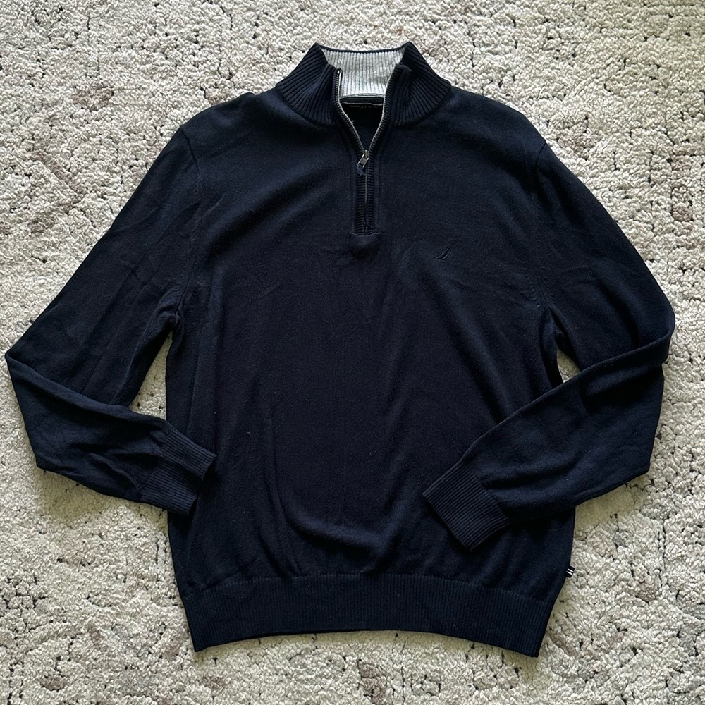 Mens Nautica 1/4 zip pullover sweater